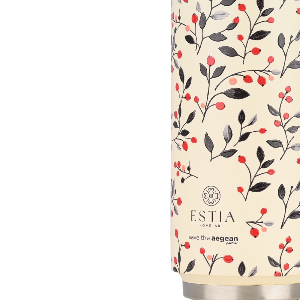Θερμός Ανοξείδωτο Bloom Beige 500ml Travel Cup Save the Aegean Estia 01-31213 - 2