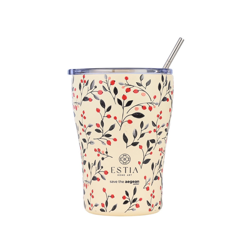 Θερμός Ανοξείδωτο Bloom Beige 350ml Coffee Mug Save the Aegean Estia 01-31701 - 