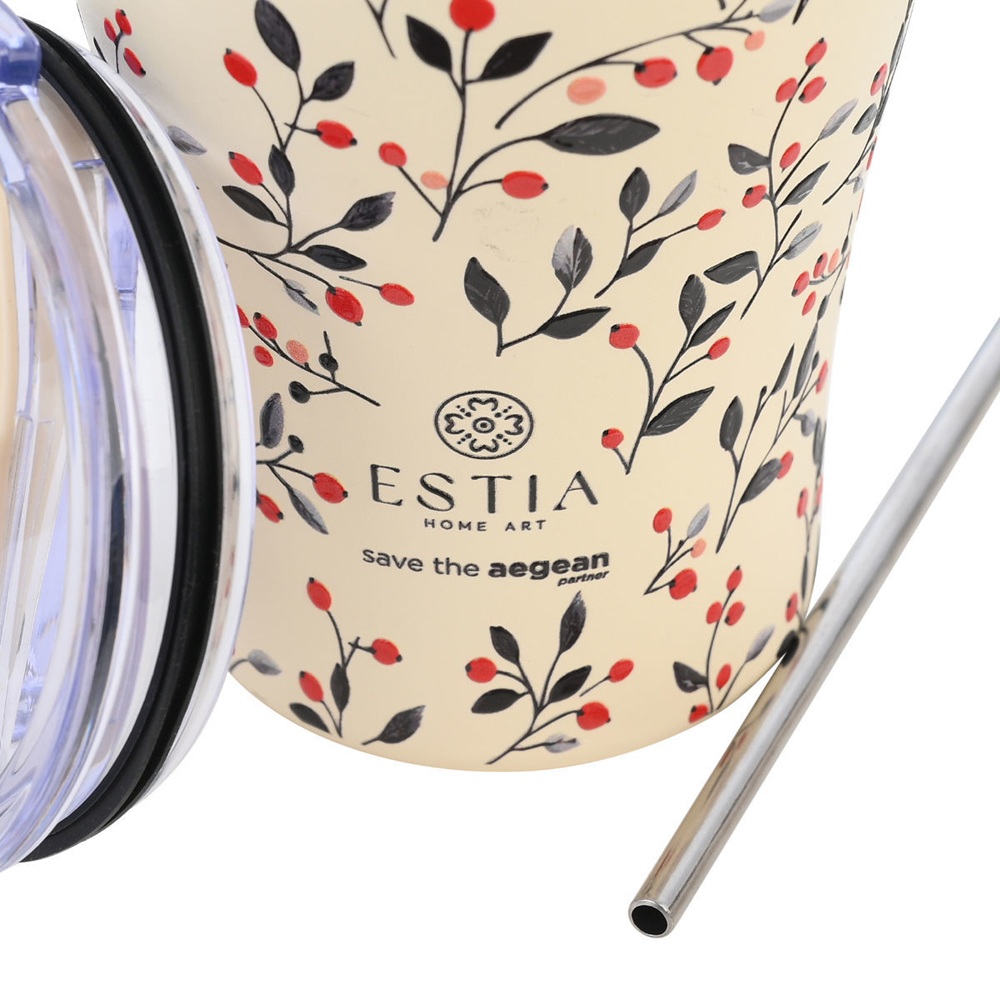 Θερμός Ανοξείδωτο Bloom Beige 350ml Coffee Mug Save the Aegean Estia 01-31701 - 2