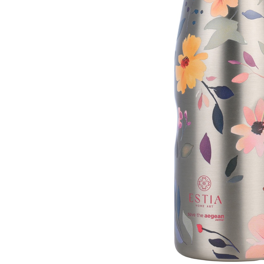 Θερμός Ανοξείδωτο Silver Botanic 500ml Travel Flask Save the Aegean Estia 01-31633 - 2