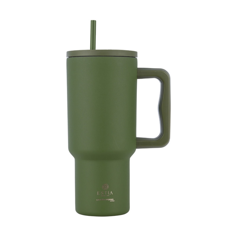 Θερμός Straw Tumbler Ανοξείδωτο Forest Spirit 900ml Estia Save the Aegean 01-32104 - 