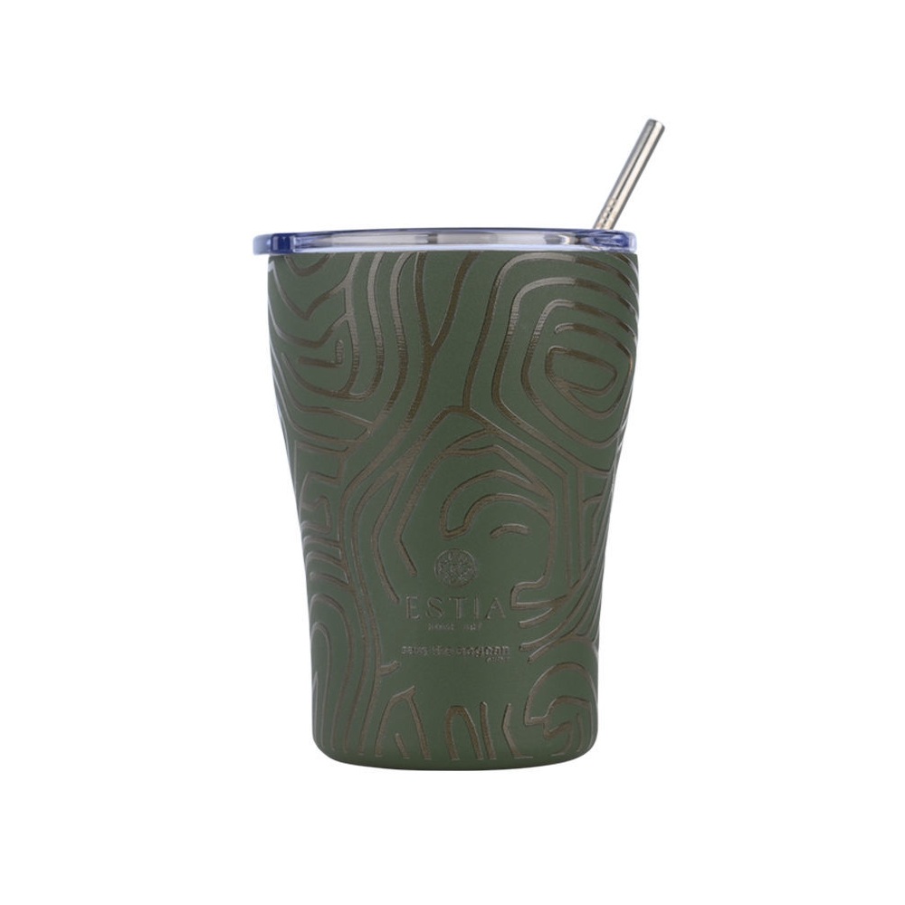 Θερμός Coffee Mug Ανοξείδωτο Ατσάλι 18/8 Olive Flow 350ml Save the Aegean Estia 01-31725 - 