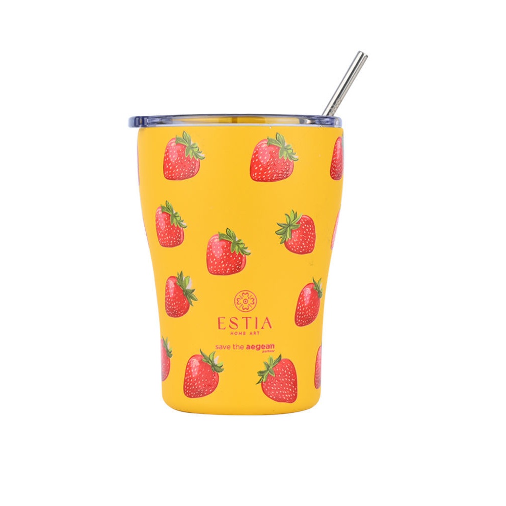 Θερμός Ανοξείδωτο Coffee Mug Berry Bright 350ml Estia Save the Aegean 01-31688 - 1