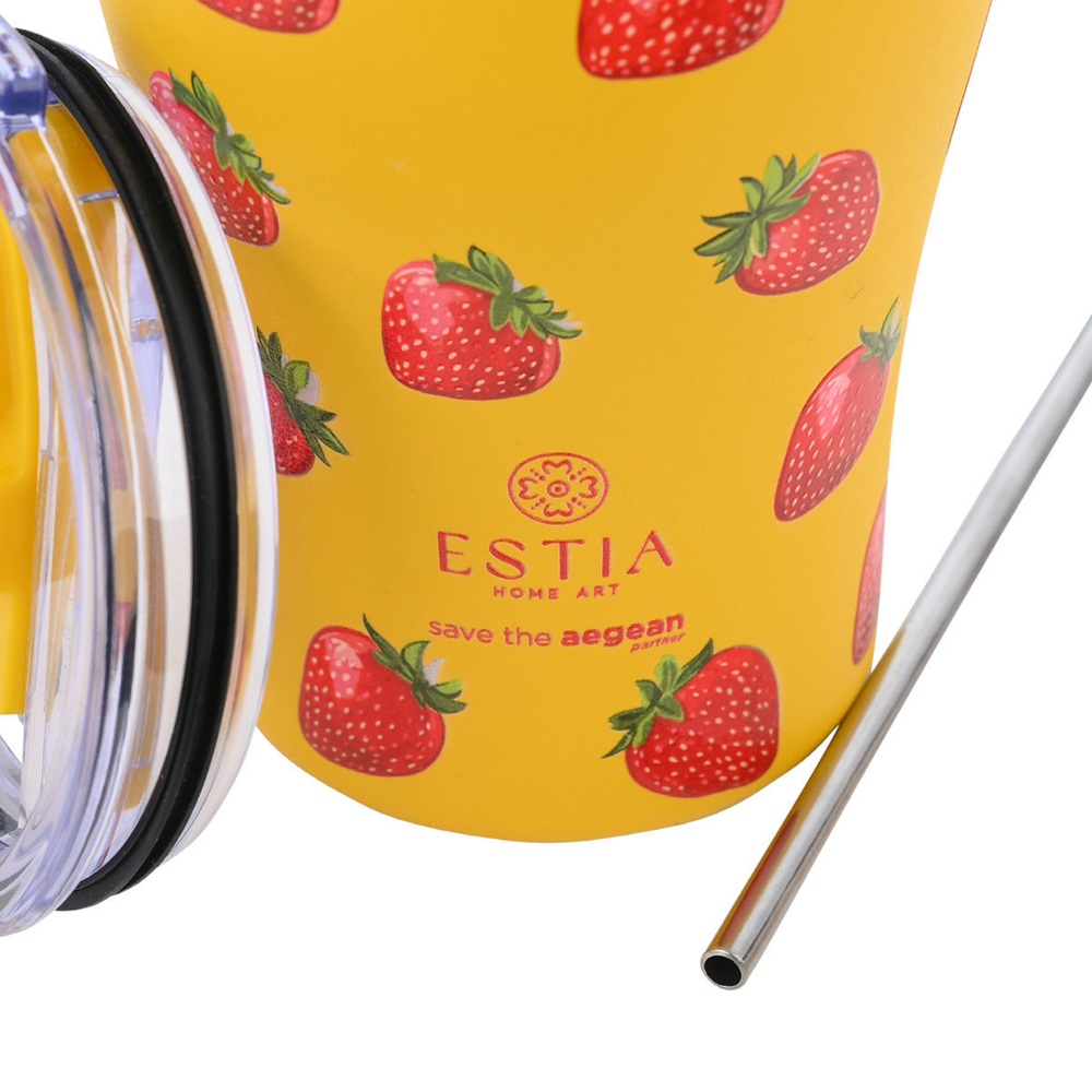 Θερμός Ανοξείδωτο Coffee Mug Berry Bright 350ml Estia Save the Aegean 01-31688 - 2