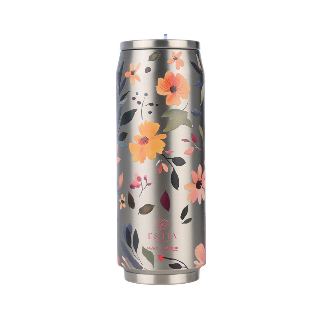 Θερμός Ανοξείδωτο Travel Cup Silver Botanic 500ml Estia Save the Aegean 01-31299 - 1