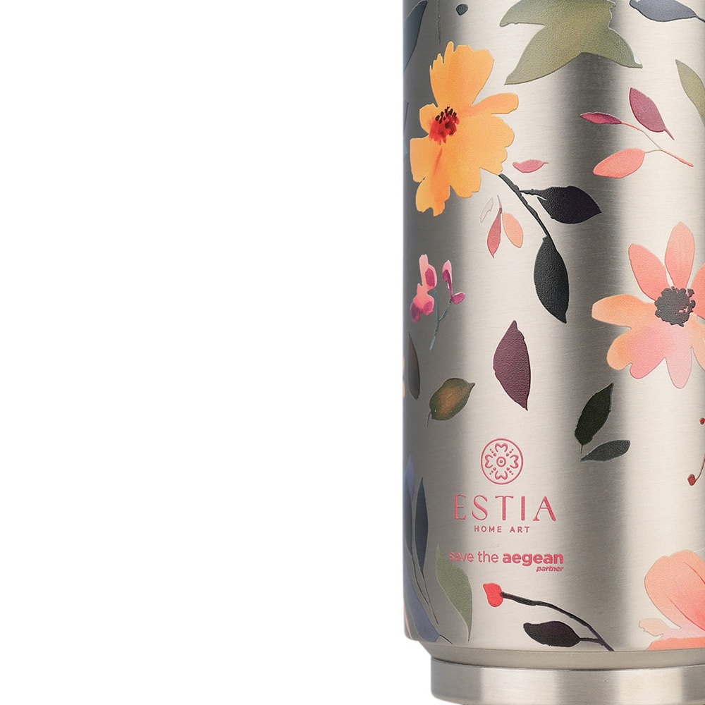 Θερμός Ανοξείδωτο Travel Cup Silver Botanic 500ml Estia Save the Aegean 01-31299 - 2