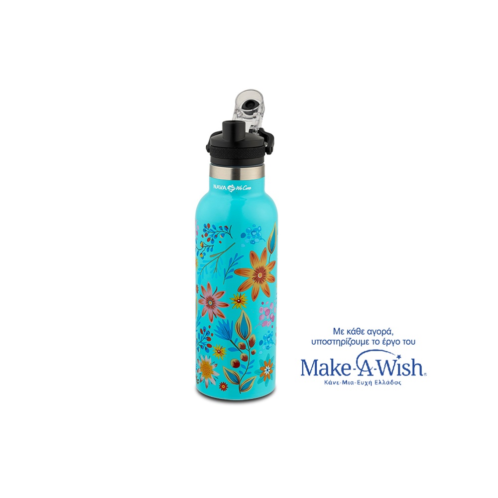Θερμός Μπουκάλι Ανοξείδωτο Τιρκουάζ 500ml Nava We Care 10-016-022 - 2