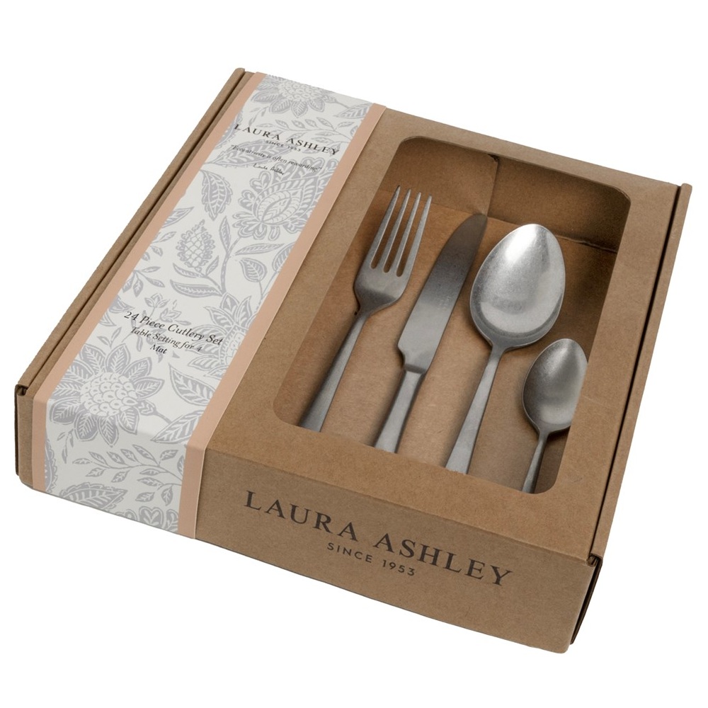 Σετ Μαχαιροπίρουνα Ανοξείδωτο Ματ 24 Τεμαχίων Laura Ashley Cutlery Collectables LA184132 - 2