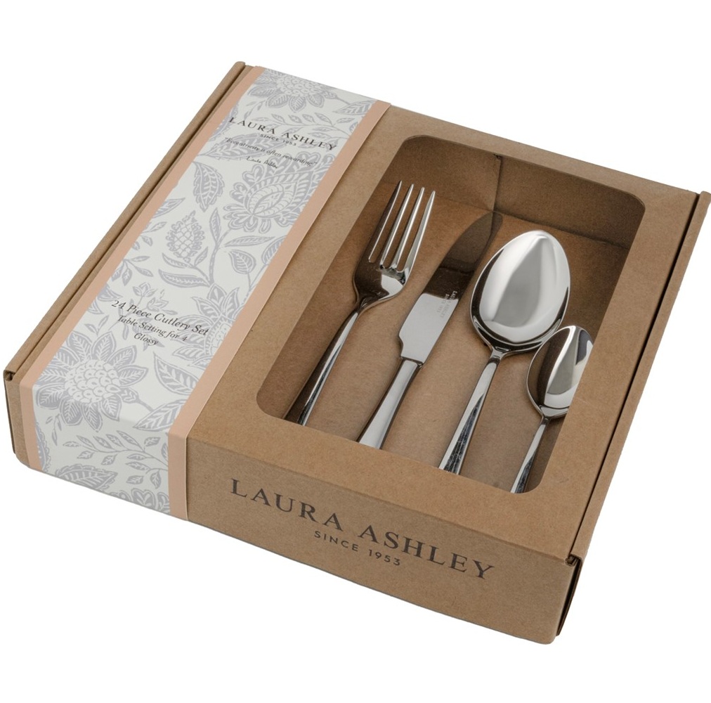 Σετ Μαχαιροπίρουνα Ανοξείδωτο Γυαλιστερό 24 Τεμαχίων Laura Ashley Cutlery Collectables LA184133 - 2