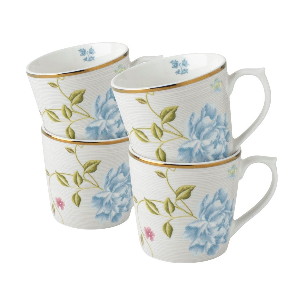 Σετ Κούπες Πορσελάνης 32cl Cobblestone Pinstripe Σετ 4 Τεμαχίων Laura Ashley Heritage LA182791 - 