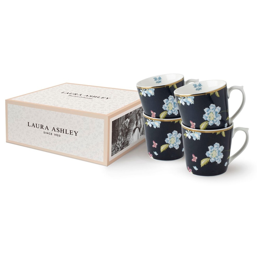 Σετ Κούπες Πορσελάνης Midnight Uni 32cl Σετ 4 Τεμαχίων Laura Ashley Heritage LA182793 - 2