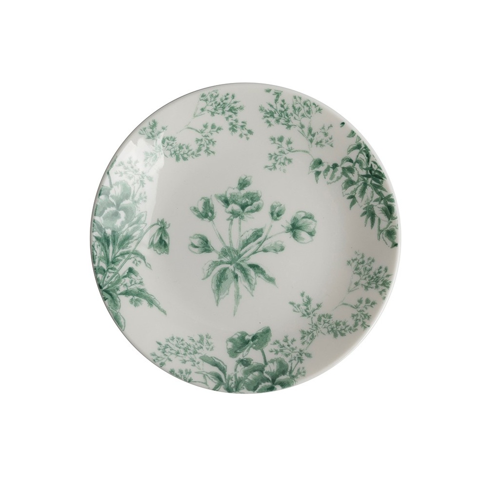 Πιατάκι Γλυκού Πορσελάνη Flower Green 12 εκ. Laura Ashley Thurston Bloom LA184263 - 