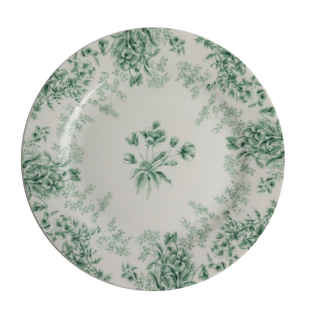 Πιάτο Ρηχό Πορσελάνη Flower Green 18 εκ. Laura Ashley Thurston Bloom LA184262 - 