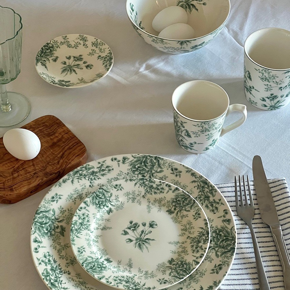 Πιάτο Ρηχό Πορσελάνη Flower Green 18 εκ. Laura Ashley Thurston Bloom LA184262 - 3