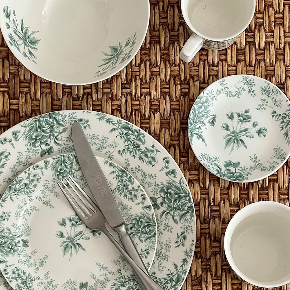 Πιάτο Ρηχό Πορσελάνη Flower Green 18 εκ. Laura Ashley Thurston Bloom LA184262 - 4