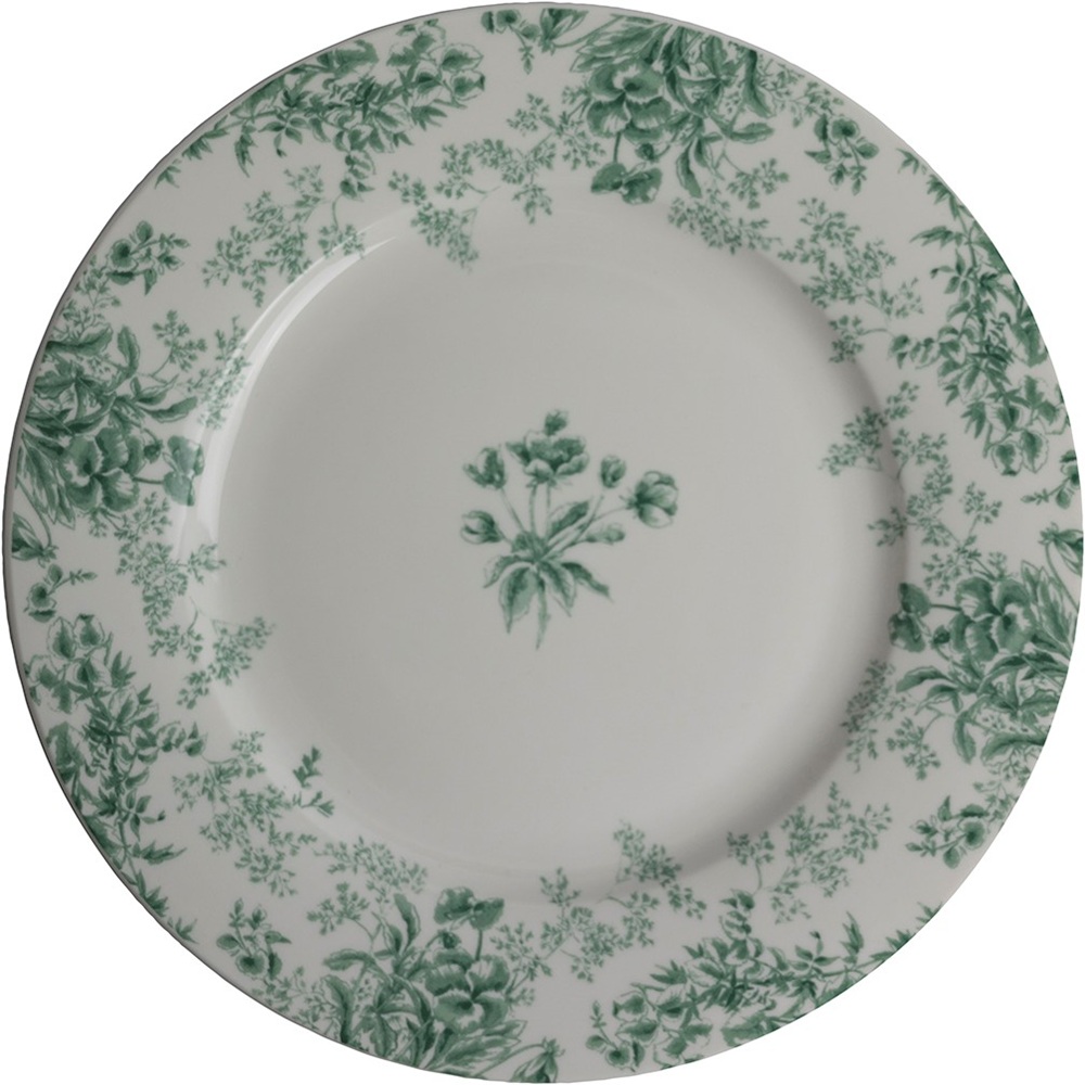 Πιάτο Ρηχό Πορσελάνη Flower Green 23 εκ. Laura Ashley Thurston Bloom LA184261 - 