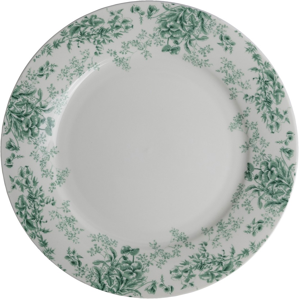 Πιάτο Ρηχό Πορσελάνη Flower Green 26 εκ. Laura Ashley Thurston Bloom LA184260 - 