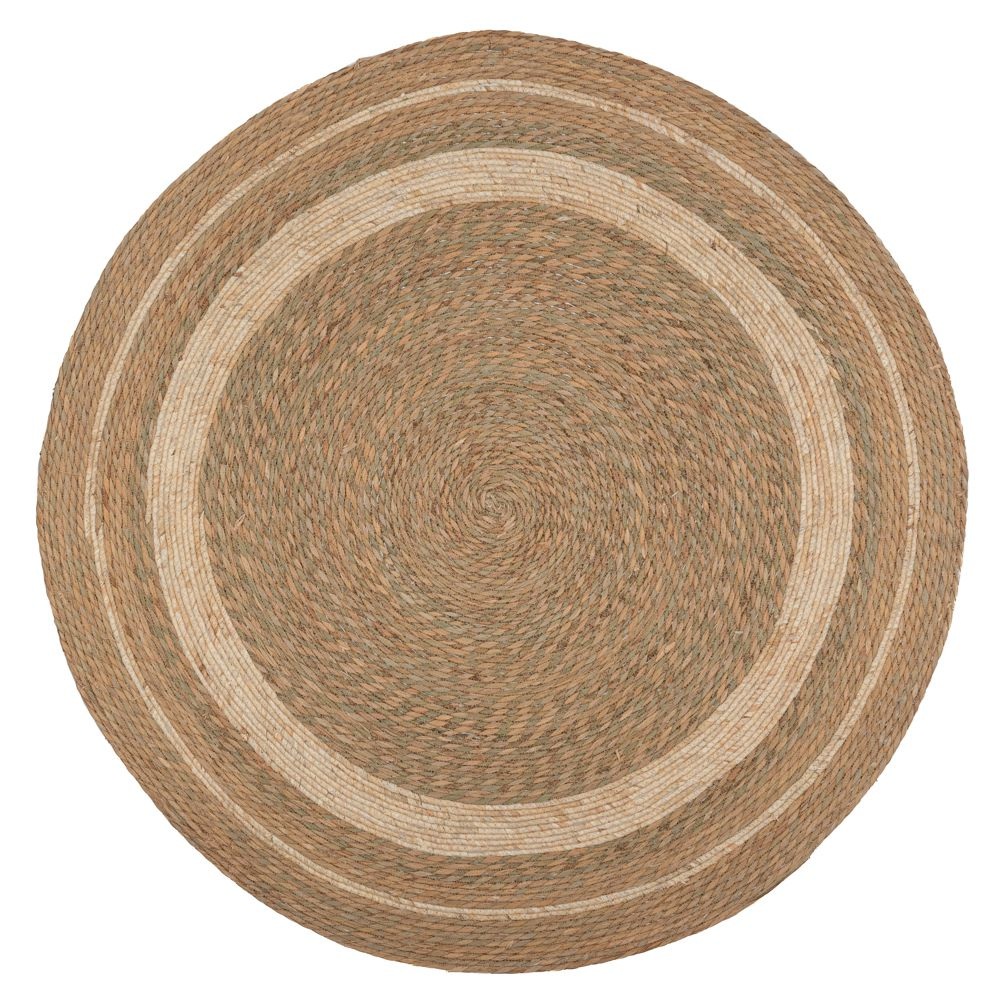 Χαλί Στρογγυλό Γιούτα Δίχρωμο Ø175εκ Boho Natural Διακοσμητικό Δαπέδου iliadis 90151 - 