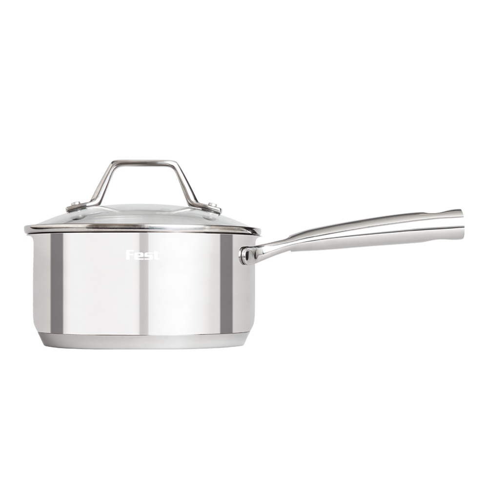 Κατσαρολάκι Ανοξείδωτο Ατσάλι 18/10 με Γυάλινο Καπάκι 1lt Νο16 16x7,5cm Fest Reflection 0066815 - 2