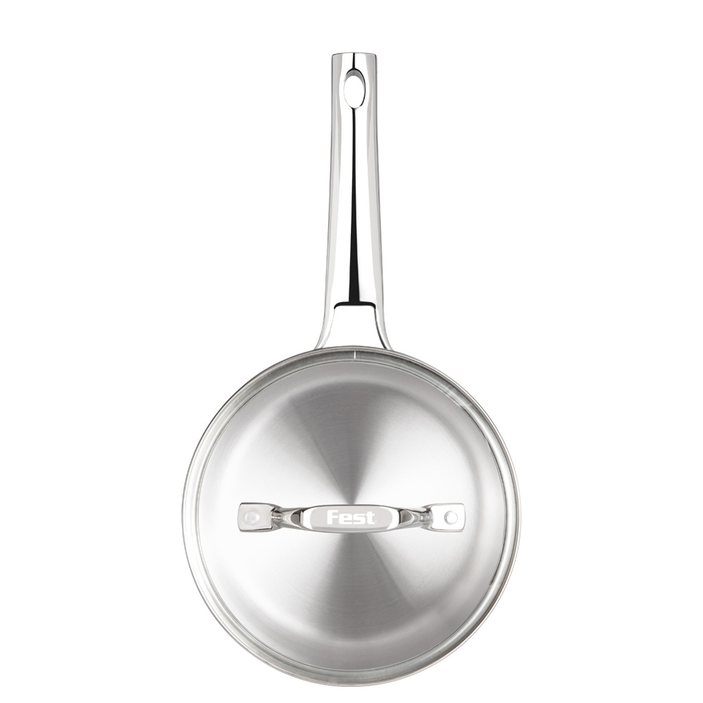 Κατσαρολάκι Ανοξείδωτο Ατσάλι 18/10 με Γυάλινο Καπάκι 1lt Νο16 16x7,5cm Fest Reflection 0066815 - 3