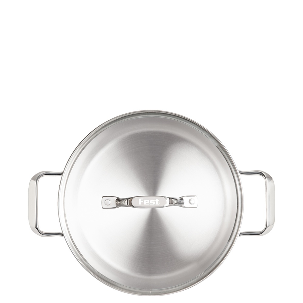 Κατσαρόλα Ανοξείδωτο Ατσάλι 18/10 με Γυάλινο Καπάκι 3lt Νο22 22x11,5cm Fest Reflection 0066811 - 3