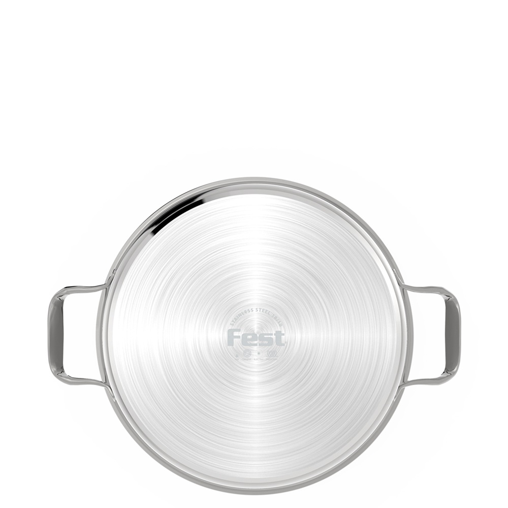Κατσαρόλα Ανοξείδωτο Ατσάλι 18/10 με Γυάλινο Καπάκι 3lt Νο22 22x11,5cm Fest Reflection 0066811 - 4