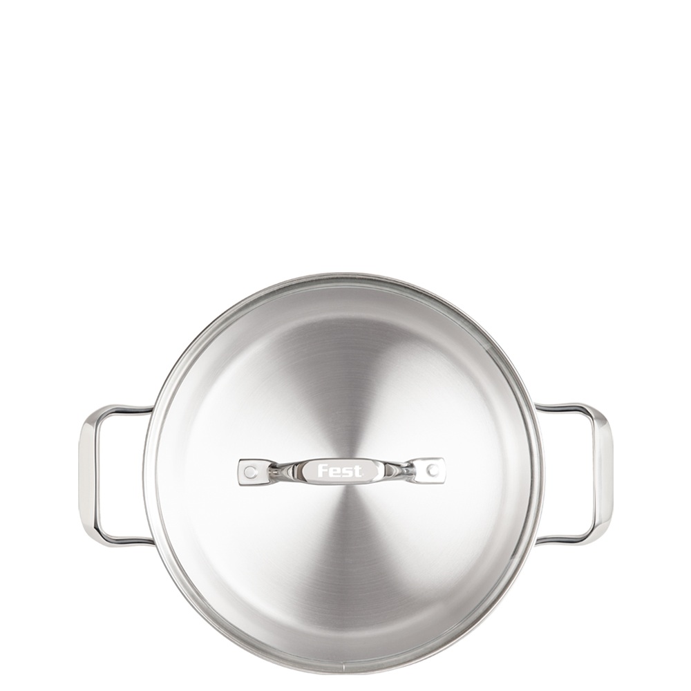 Κατσαρόλα Ανοξείδωτο Ατσάλι 18/10 με Γυάλινο Καπάκι 2.5lt Νο20 20x10cm Fest Reflection 0066810 - 3