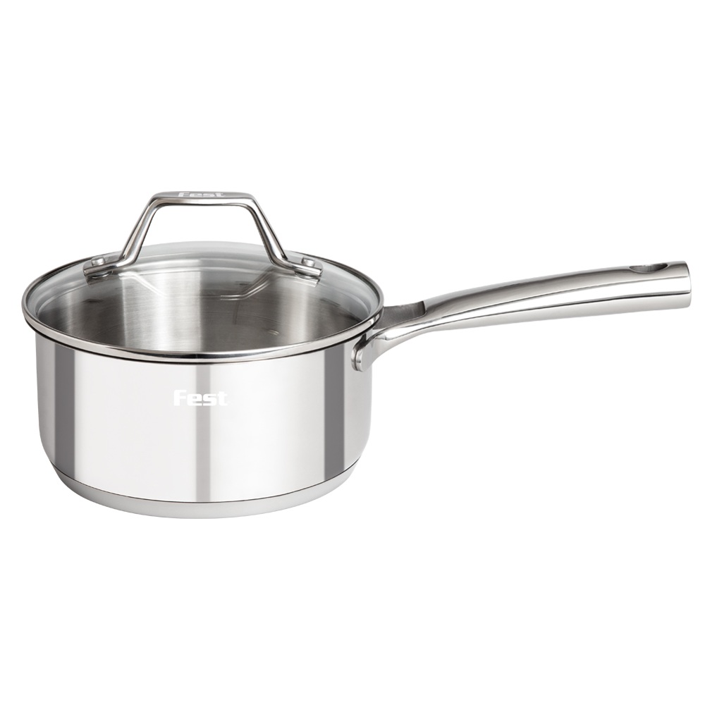 Κατσαρολάκι Ανοξείδωτο Ατσάλι 18/10 με Γυάλινο Καπάκι 1.5lt Νο18 18x8,5cm Fest Reflection 0066816 - 
