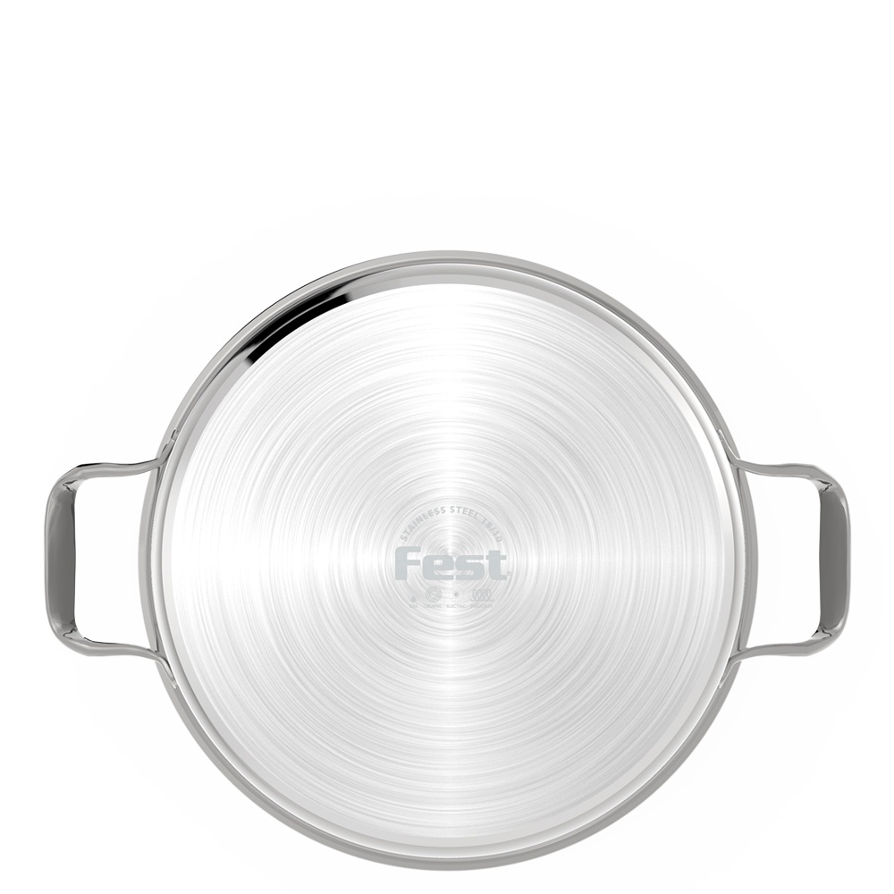 Κατσαρόλα Ανοξείδωτο Ατσάλι 18/10 με Γυάλινο Καπάκι 6lt Νο26 26x14,5cm Fest Reflection 0066813 - 4