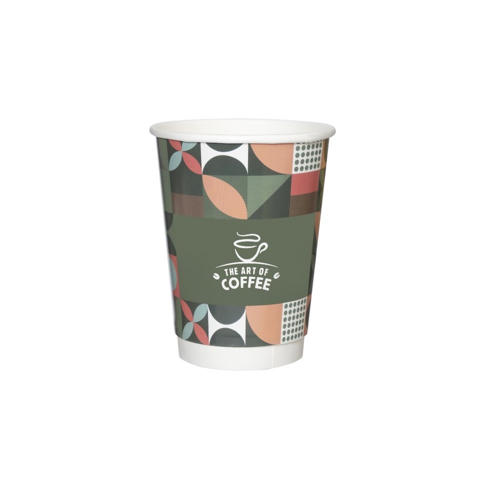 Ποτήρι Χάρτινο Διπλού Τοιχώματος Art of Coffee 300ml DW-12 GD 25 Τεμάχια Tefaco 125490 - 