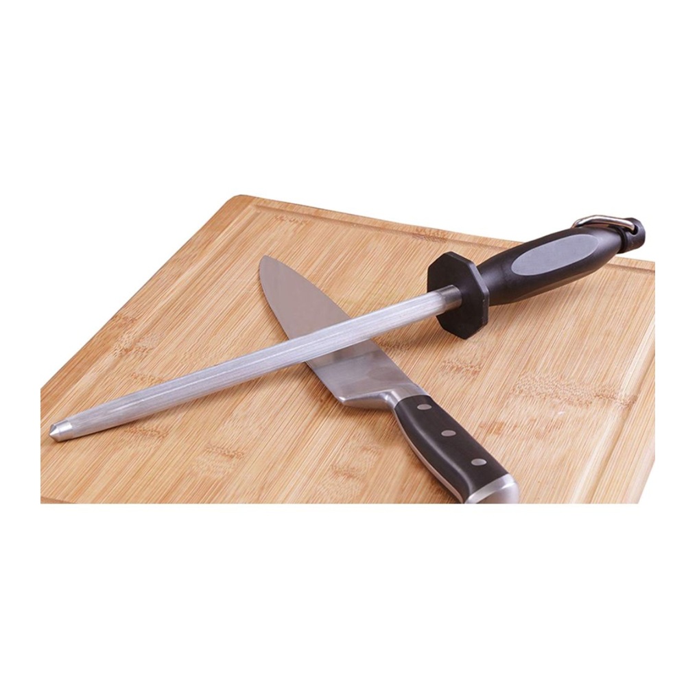 Μασάτι Στρογγυλό Ραβδωτό 26cm Χρωμίου με Πλαστική Λαβή Risam RR008 - 2