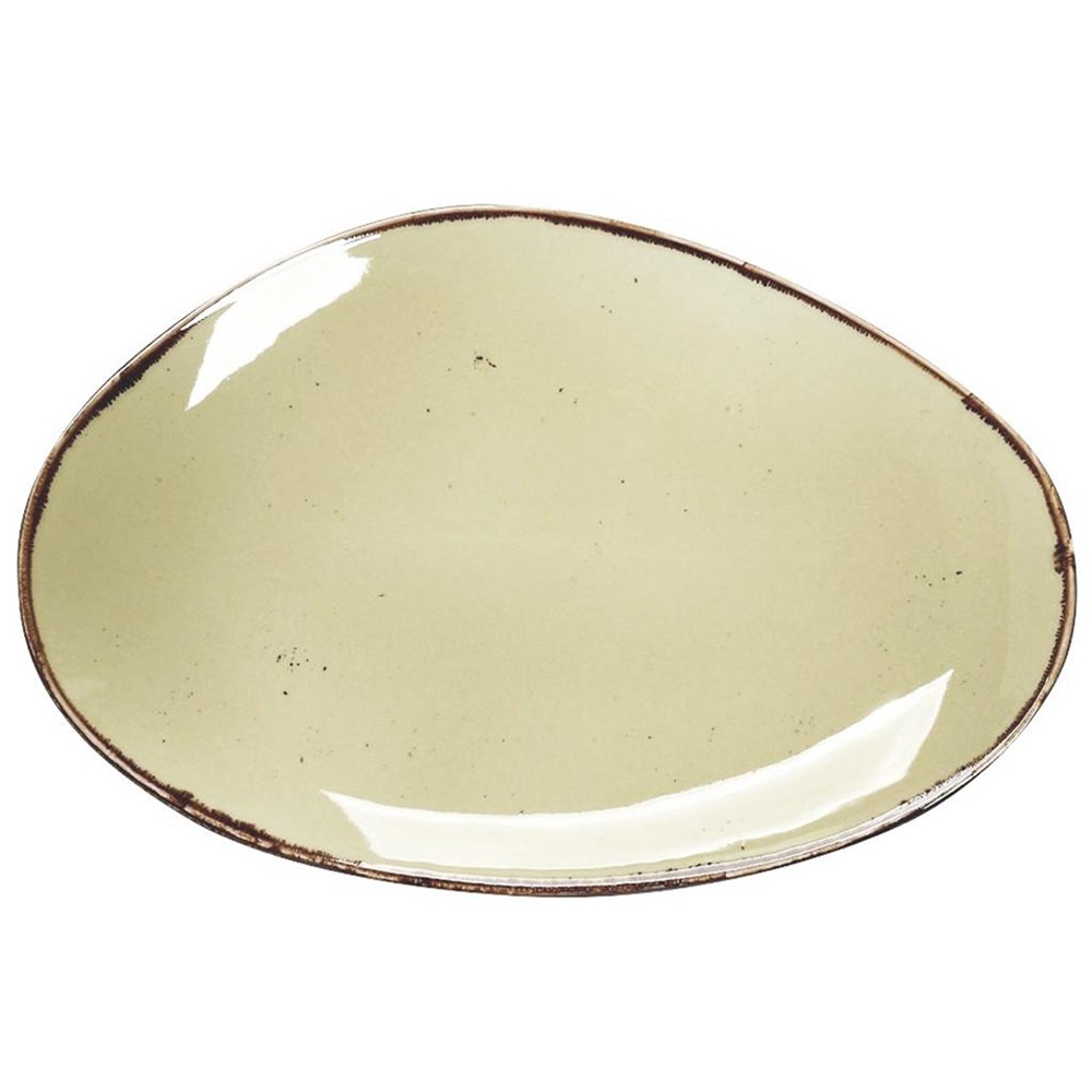 Πιατέλα Οβάλ Πορσελάνη Terra Green 36x24,5x2,5cm Espiel TLH107K6 - 