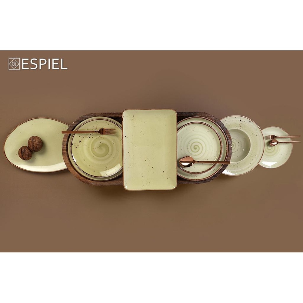 Πιατέλα Οβάλ Πορσελάνη Terra Green 36x24,5x2,5cm Espiel TLH107K6 - 2