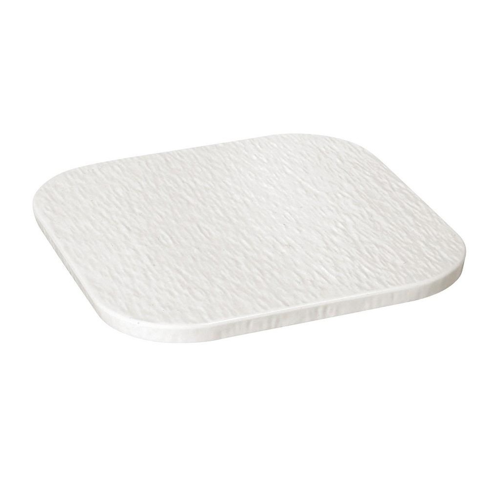 Πιάτο Πορσελάνης Ρηχό Τετράγωνο Ανάγλυφο Ivory 20,3x20,3x1cm Tokio Espiel FUK109K4 - 
