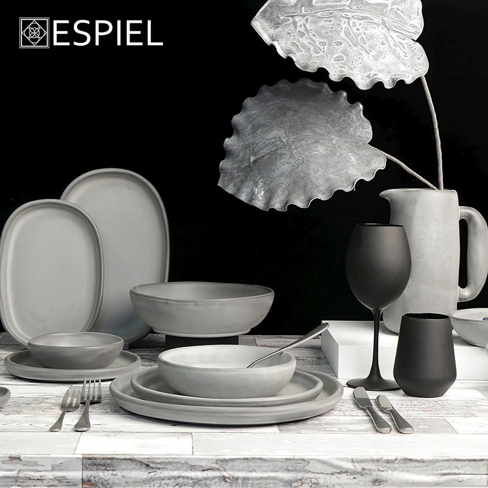 Μπολ Stoneware Με Λαβές Γκρι Σκούρο Στρογγυλό D18xH8cm Canyon Espiel GMT412K2 - 2