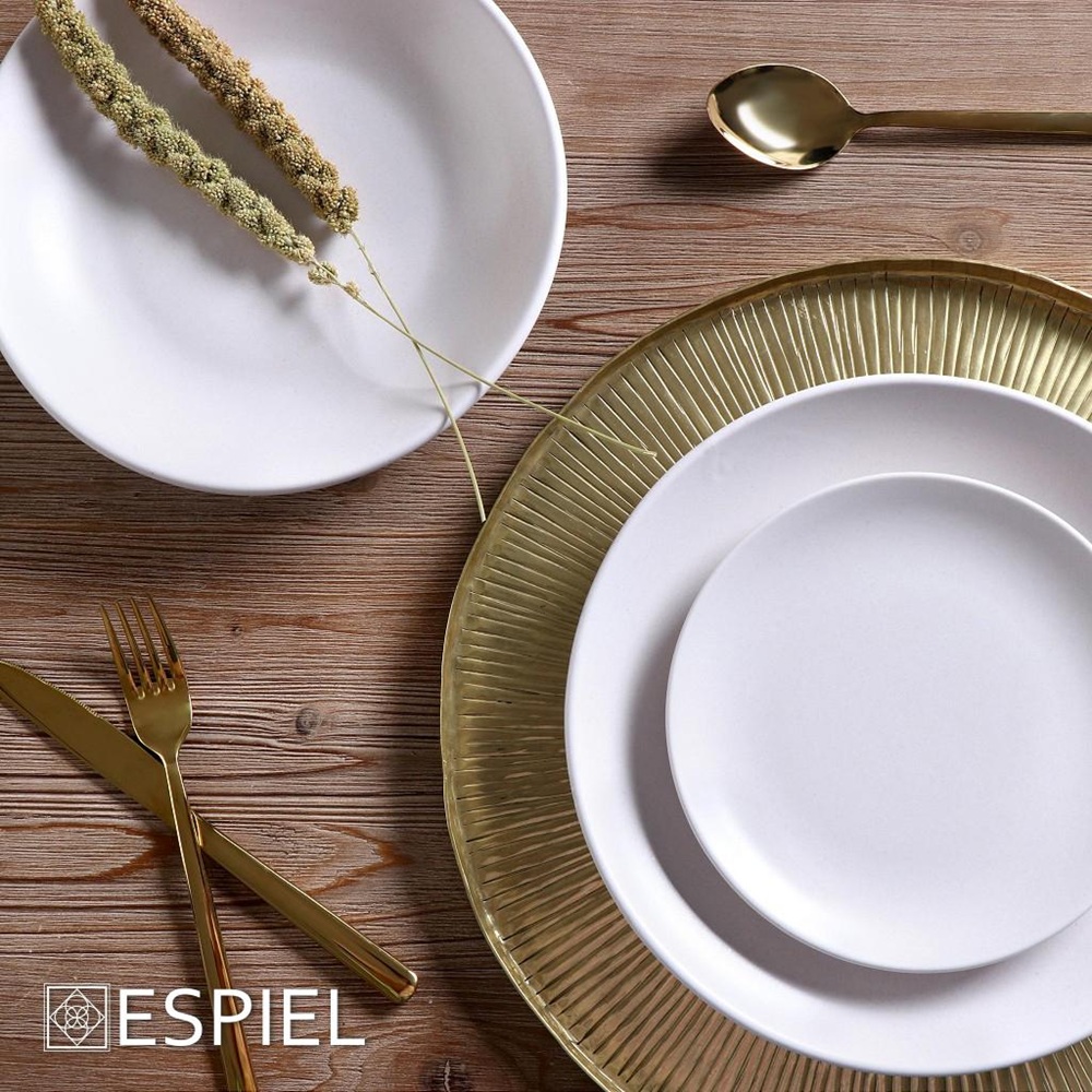 Πιάτο Ρηχό Πορσελάνη Μπεζ 21x2,5cm Espiel Terra Matt Cream TLP160K6 - 4