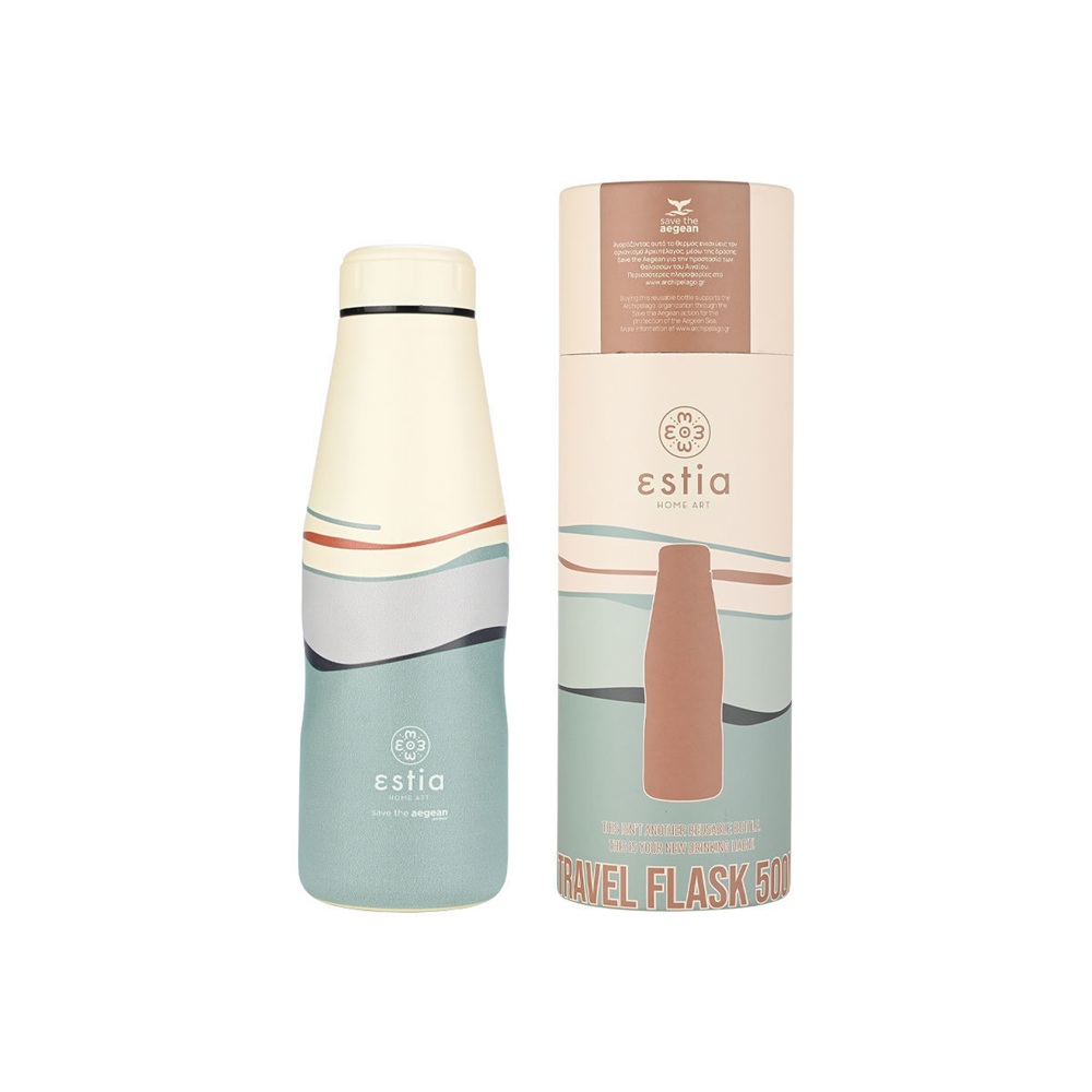 Θερμός Travel Flask Save the Aegean 500ml EcoZen Horizon – Ανοξείδωτο Ατσάλι, 24h Κρύο / 12h Ζεστό εstia Home Art 01-22204 - 