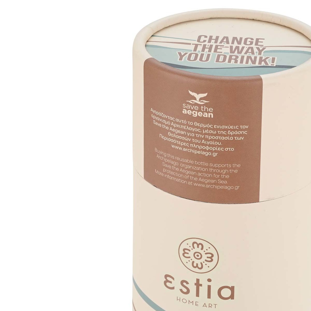 Θερμός Travel Flask Save the Aegean 500ml EcoZen Horizon – Ανοξείδωτο Ατσάλι, 24h Κρύο / 12h Ζεστό εstia Home Art 01-22204 - 5