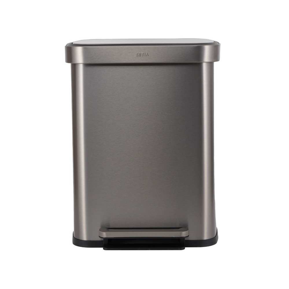 Κάδος Απορριμμάτων Flatop Soft Close 50lt Ματ Inox – Ανοξείδωτος με Πεντάλ εstia Home Art 01-31954 - 