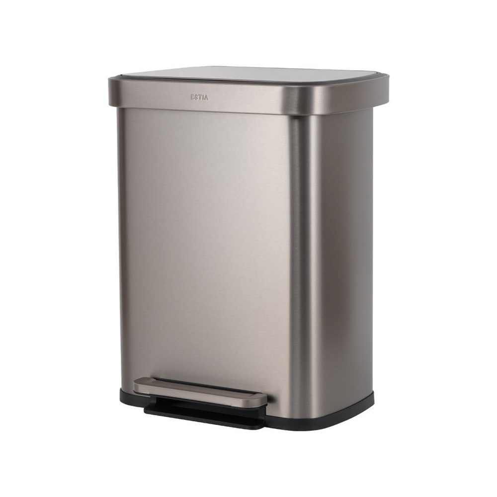 Κάδος Απορριμμάτων Flatop Soft Close 50lt Ματ Inox – Ανοξείδωτος με Πεντάλ εstia Home Art 01-31954 - 2