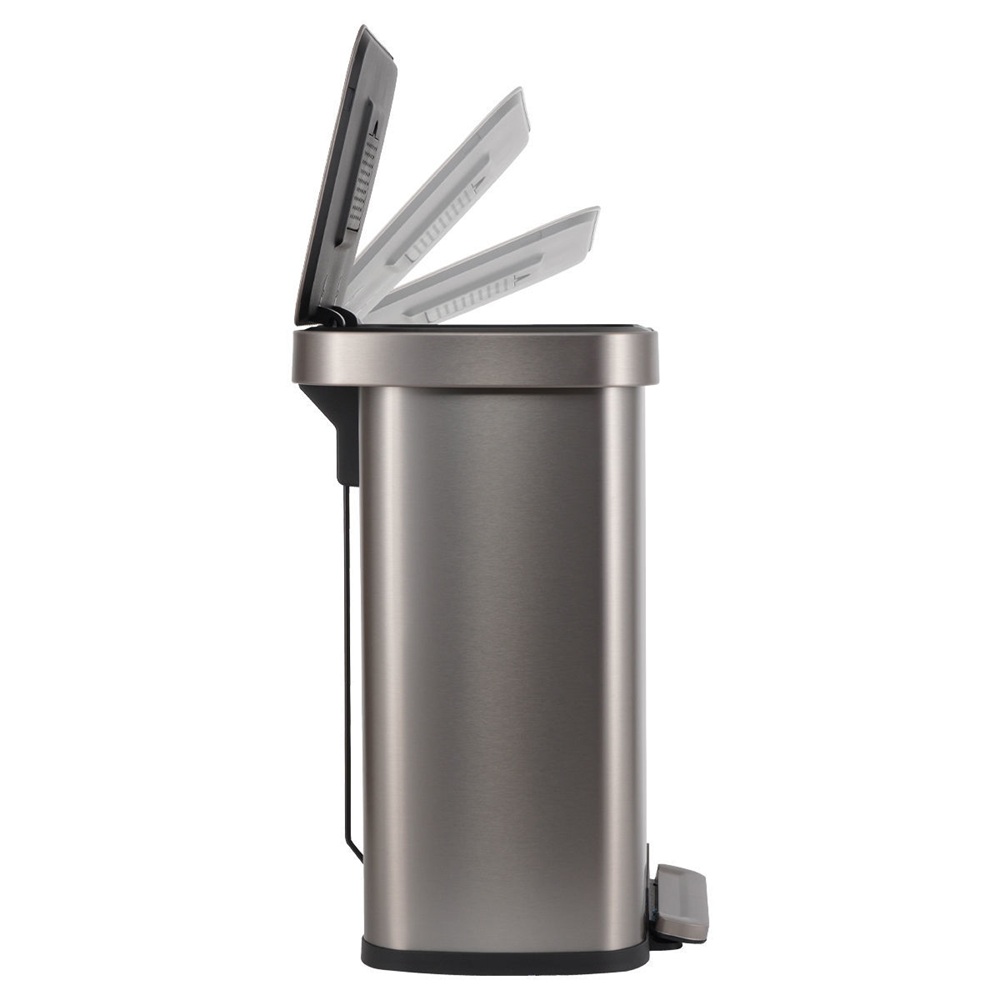 Κάδος Απορριμμάτων Flatop Soft Close 50lt Ματ Inox – Ανοξείδωτος με Πεντάλ εstia Home Art 01-31954 - 3