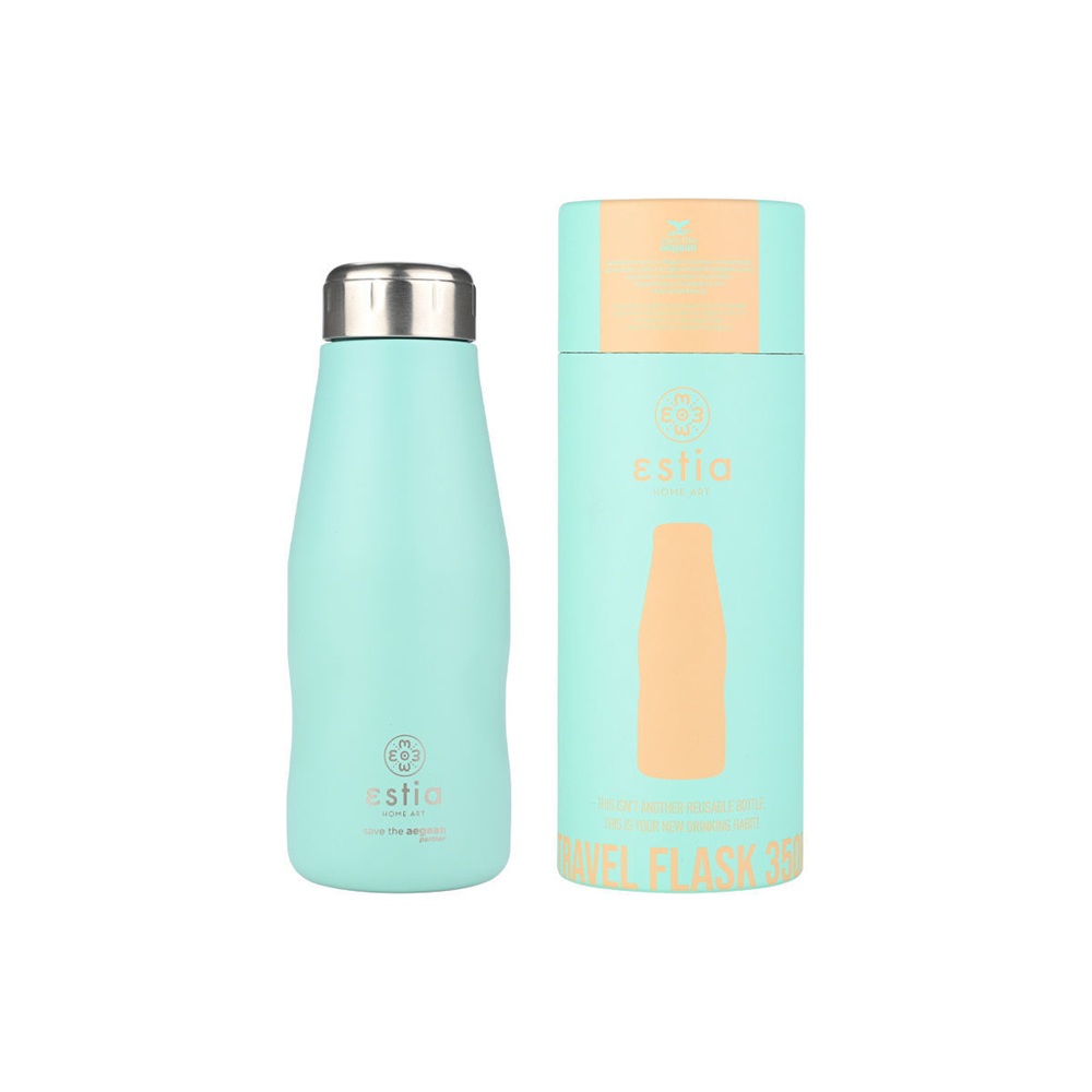 Θερμός Ανοξείδωτο Travel Flask Bermuda Green 350ml Save the Aegean Estia 01-22334 - 