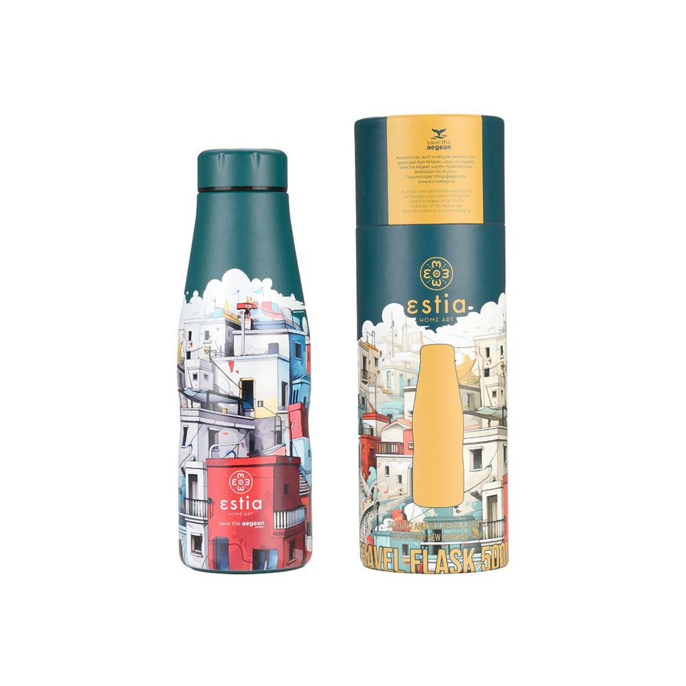 Θερμός Ανοξείδωτο Travel Flask Urban Mythos 500ml Save the Aegean Estia 01-22259 - 