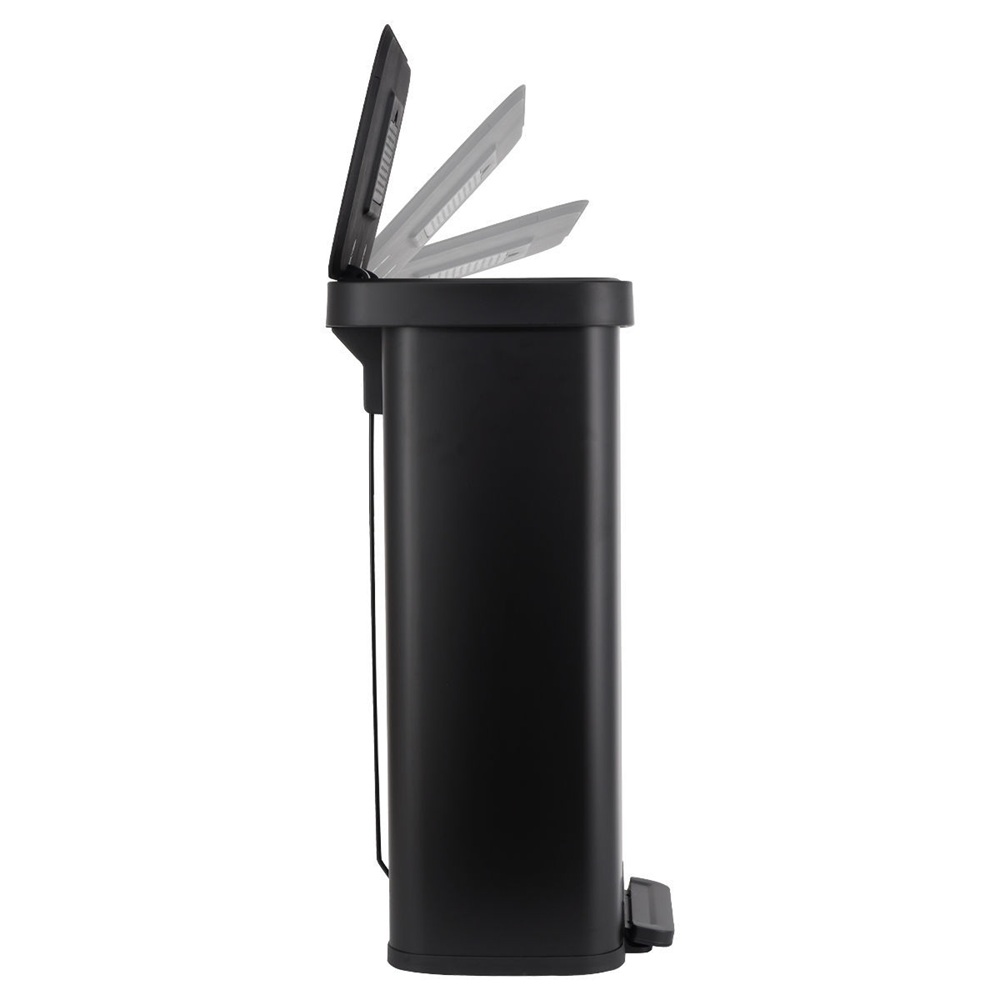 Κάδος Απορριμμάτων Ανοξείδωτος Flatop Soft Close Μαύρος 70lt Estia 01-31985 - 3