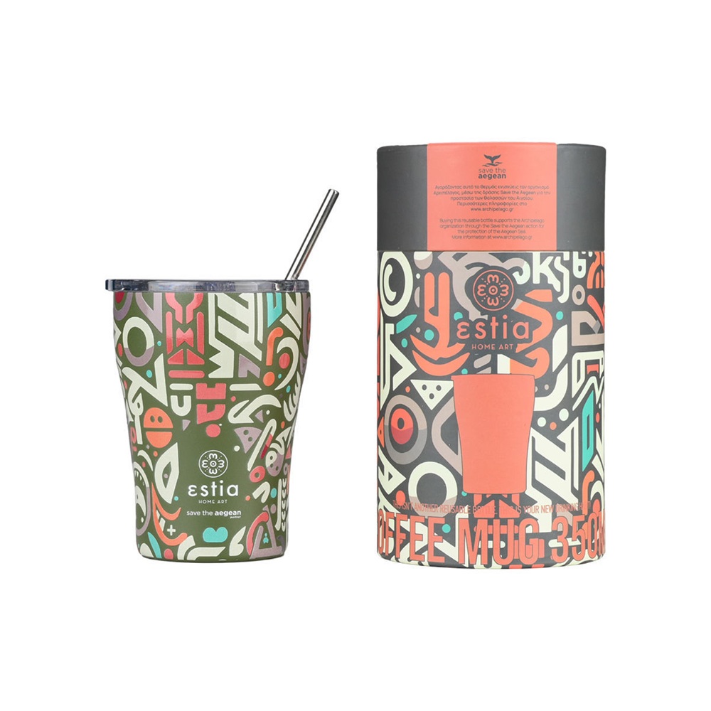 Θερμός Coffee Mug Save the Aegean 350ml GeoVivid εstia Home Art 01-22938 - 