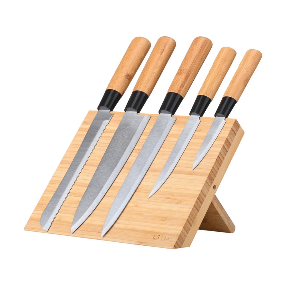 Βάση Μαχαιριών Bamboo Essentials 24x15x15cm με Μαγνήτη εstia Home Art 01-30735 - 