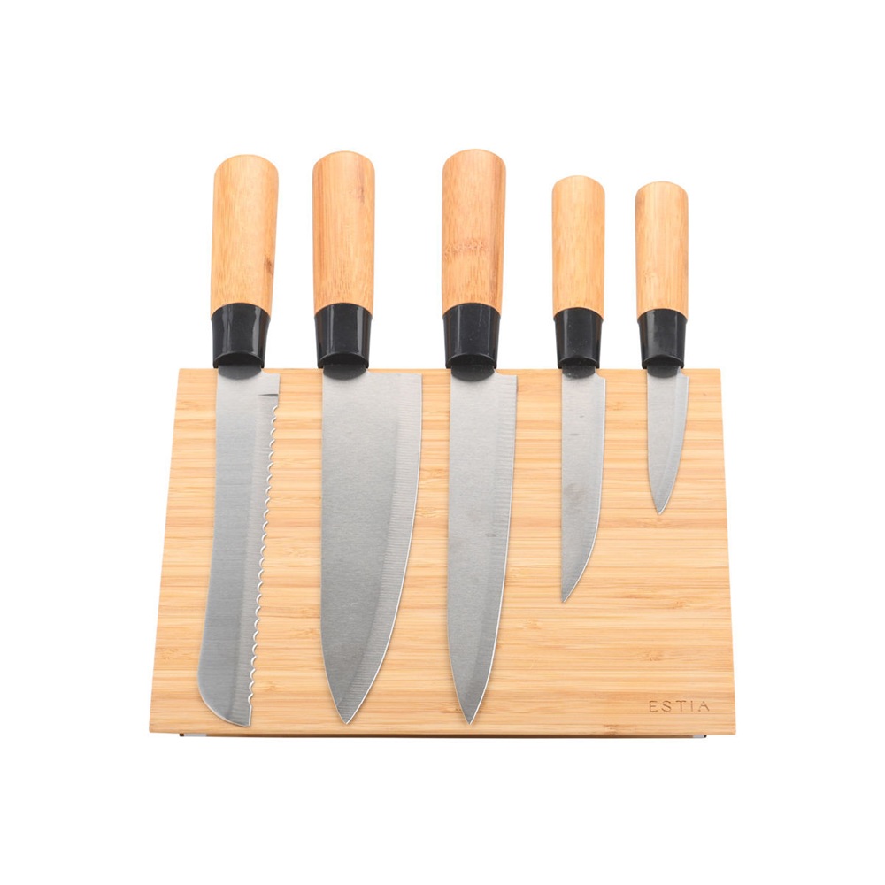 Βάση Μαχαιριών Bamboo Essentials 24x15x15cm με Μαγνήτη εstia Home Art 01-30735 - 2
