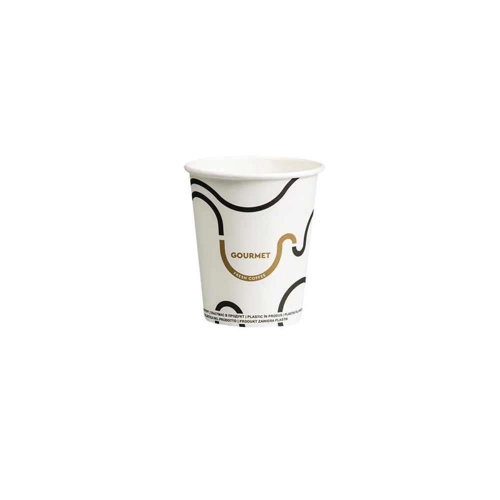 Χάρτινα Ποτήρια Μονού Τοιχώματος FSC Λευκά Gourmet Design 8oz Tani 50τμχ Q531002GWFSC - 
