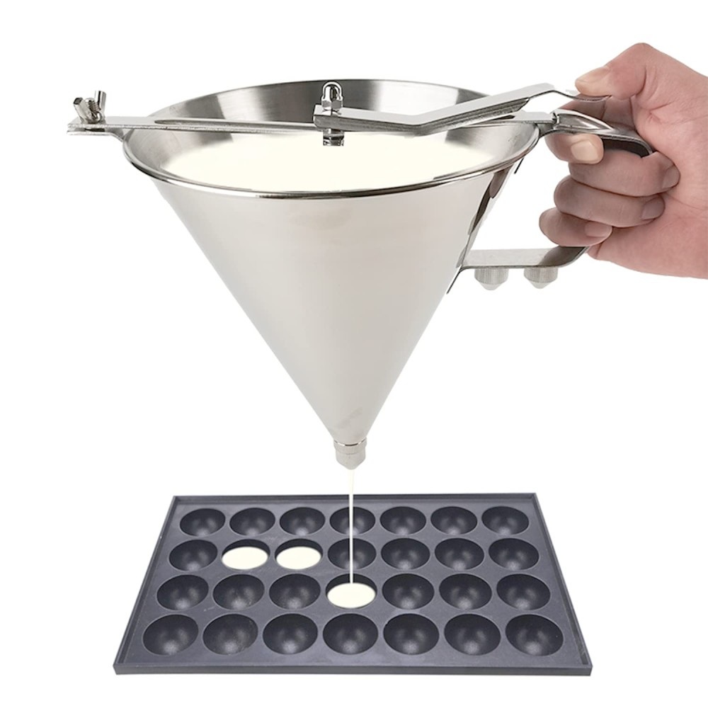 Δοσομετρητής Ανοξείδωτος Χάλυβας 1,5Lt 18,5x29cm Ύψος 21cm με Βάση & 3 Μύτες Κορνέ GTSA 24-4984 - 2