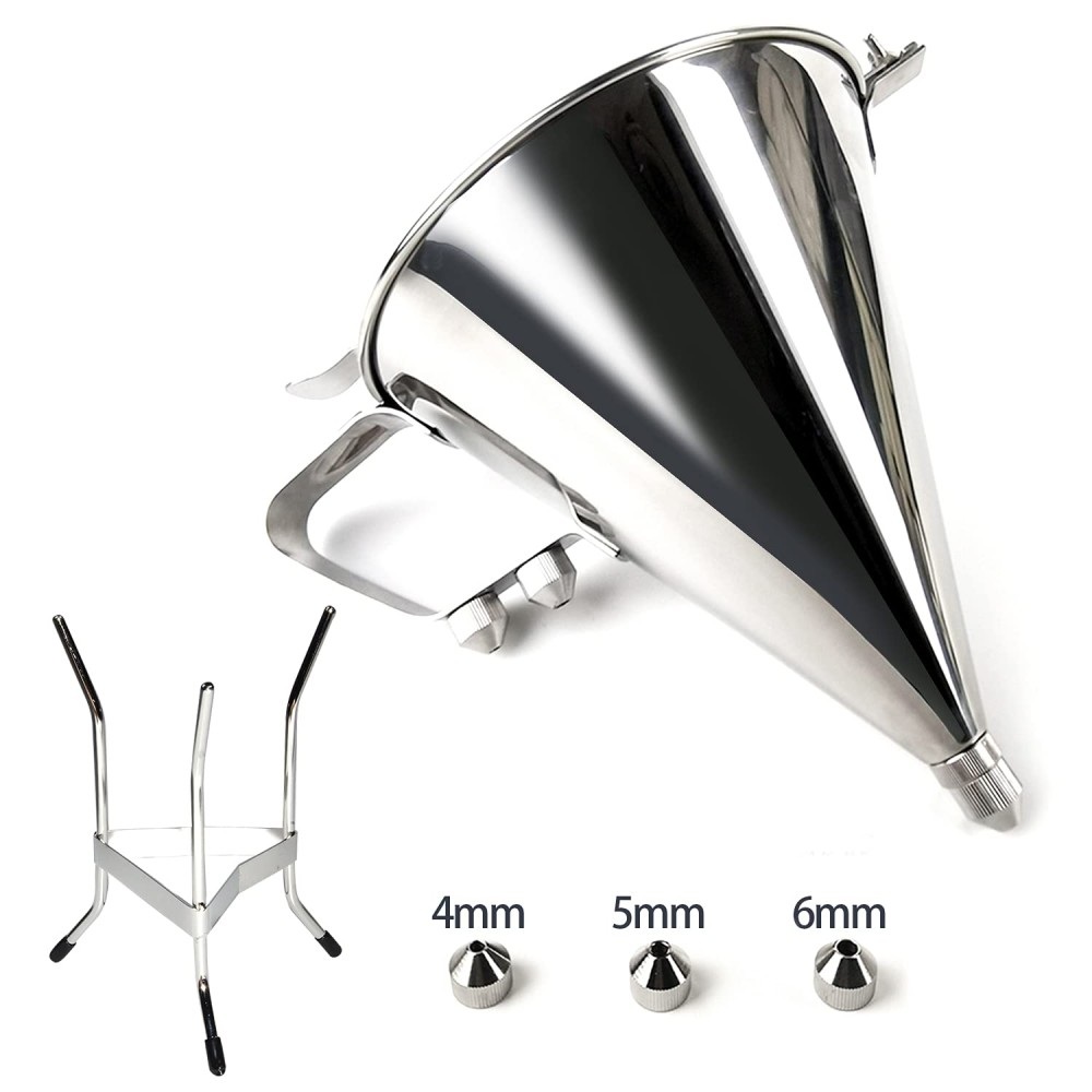 Δοσομετρητής Ανοξείδωτος Χάλυβας 1,5Lt 18,5x29cm Ύψος 21cm με Βάση & 3 Μύτες Κορνέ GTSA 24-4984 - 3